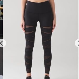 RARE Lululemon Sz 6 Black Tech Mesh Leggings Hi-Rise